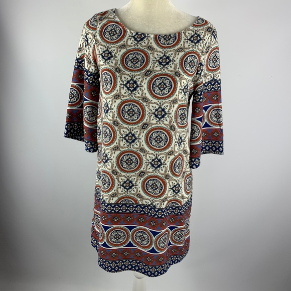 BeBop Dresses & Skirts - Bebop Small Dress Tribal Midi Blue Red Boho
